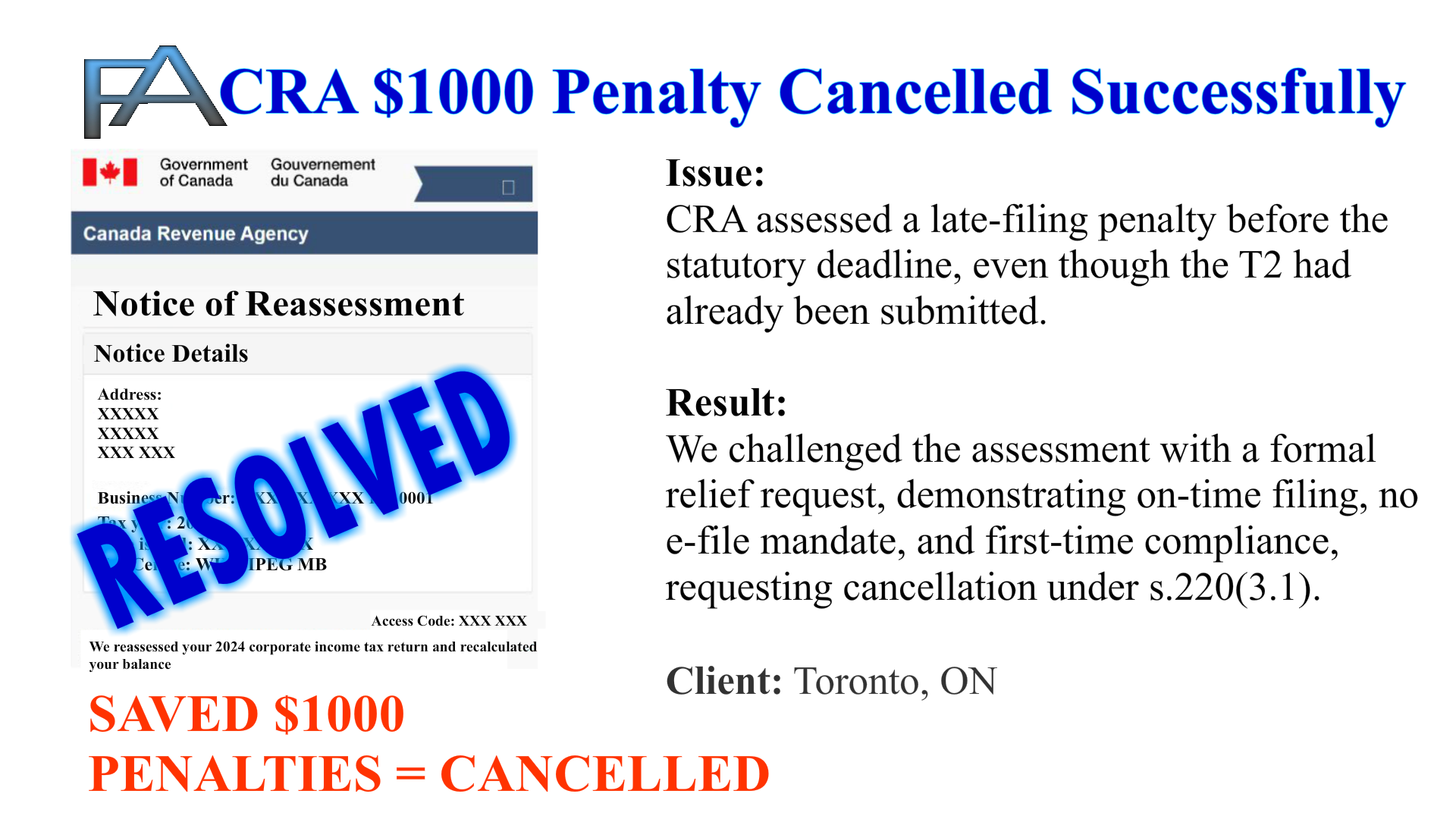 Client success slide